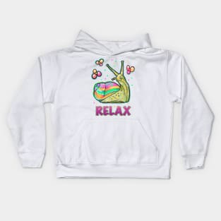 Relax, cute snail design Kids Hoodie